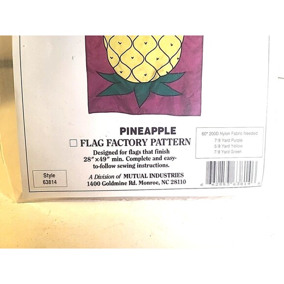 New Sealed The Flag Factory "Pineapple" Pattern Create Your Own Flag 28" X 49" - Picture 3 of 4